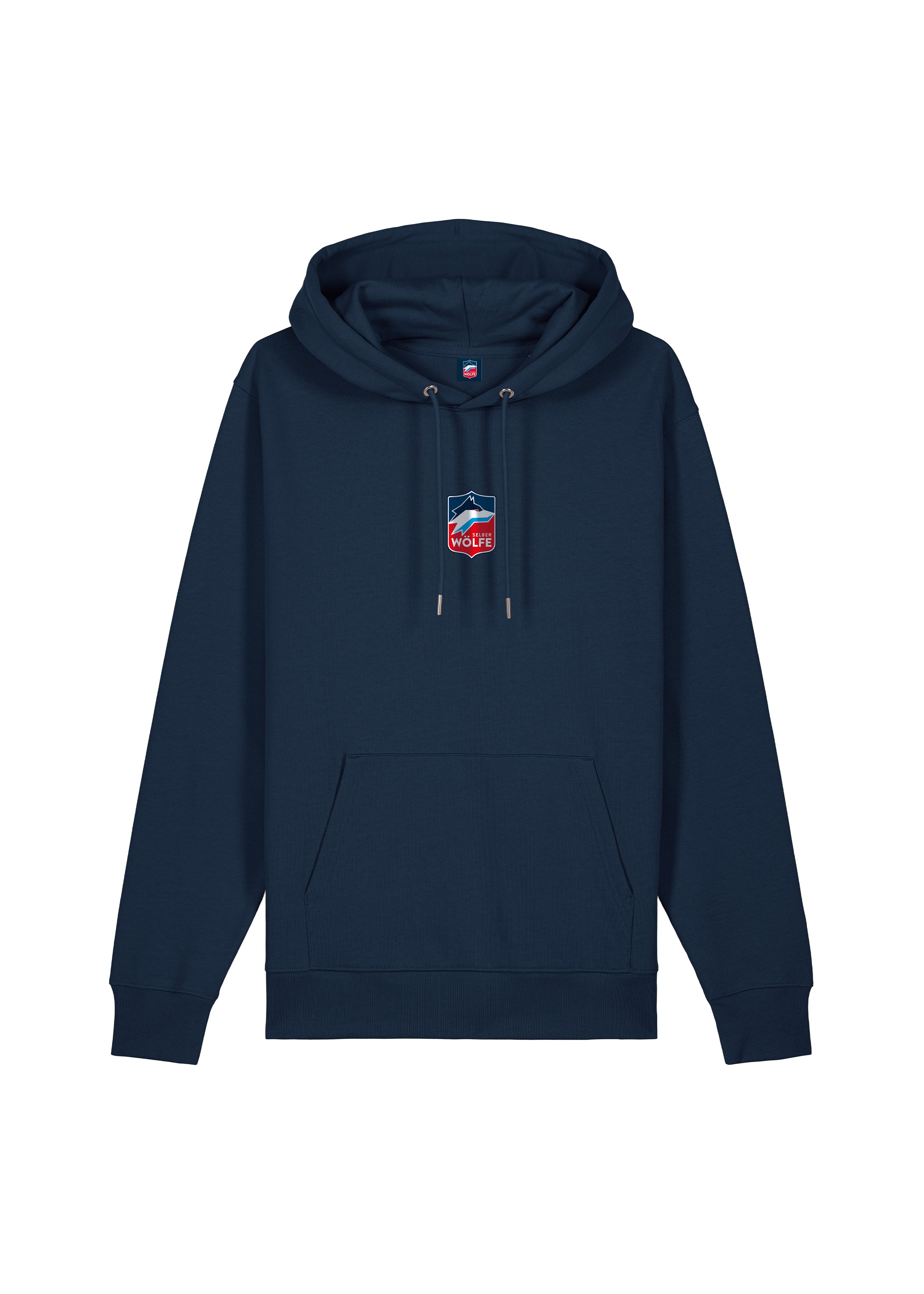 Hoodie Selber Wölfe Logo klein dunkelblau